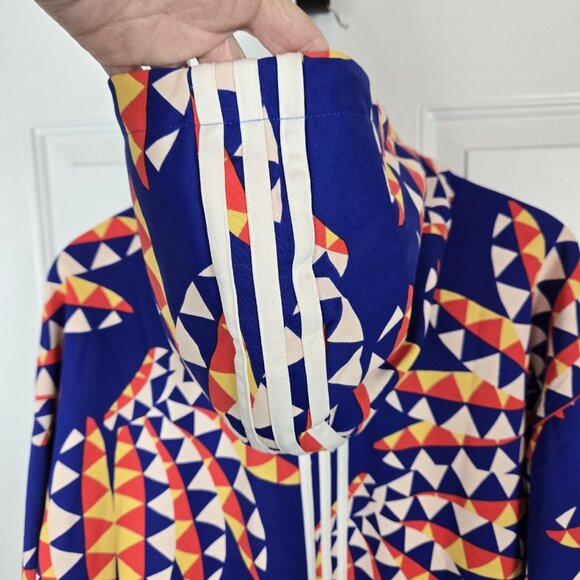 Adidas‎ Farm Rio Bold Blue Bliss Hoodie Womens Small 3 Stripe Training Cropped - Picture 14 of 15